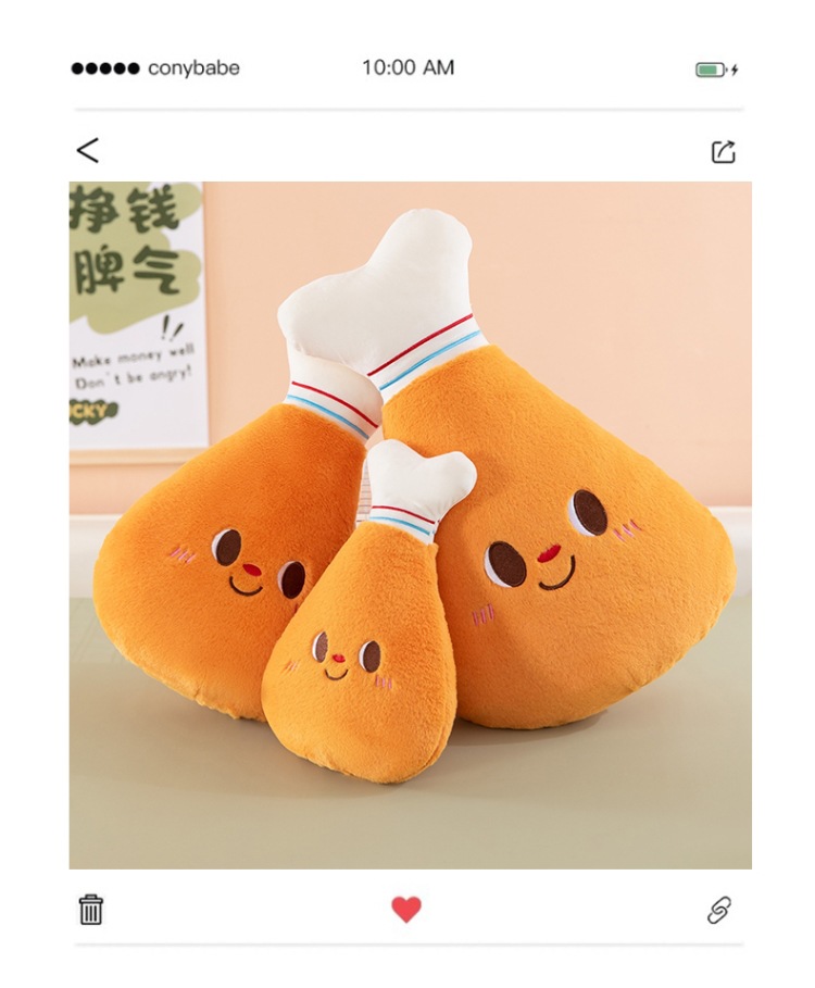 New Fun Chicken Leg Pillow Sofa Living Room Girls Sleeping Plush Back Cushion Office Lumbar Cushion Cushion Artifact