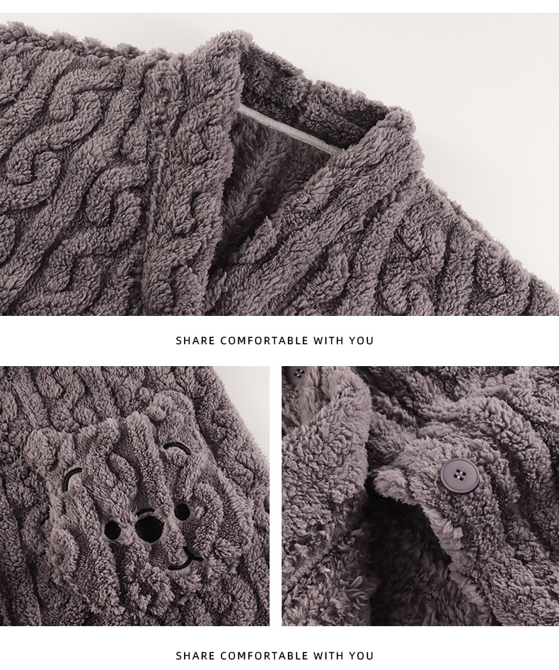 Paar Pyjamas Damen Robe Winter Korallen Fleece dick Langarm Live-Übertragung heißer Stil große Größe Cartoon Herren Home Kleidung Set_voghion.com