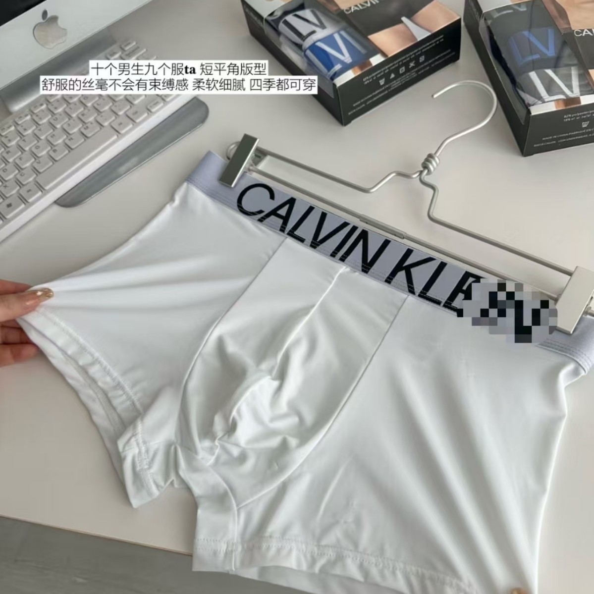 Exportación transfronteriza de pantalones de entrepierna de algodón genuino de hombre Blackout, ángulo plano, cómodos pantalones de hielo transpirables