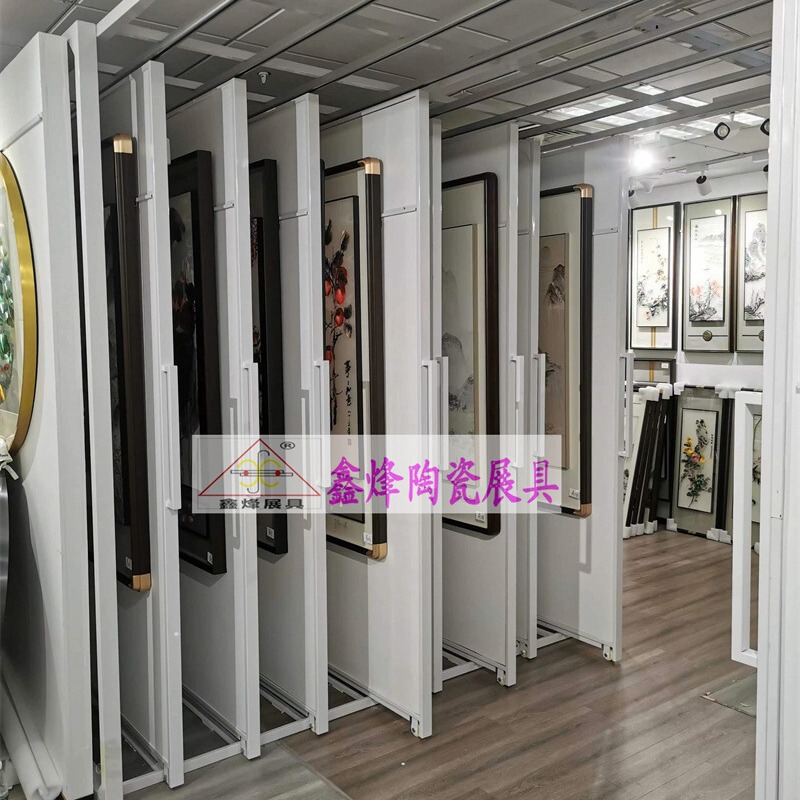 Ceramic Background Wall Hanging Painting Display Stand Picture Frame Pull-Out Poster Exhibition Set Grids Wire Hanging Painting Stand