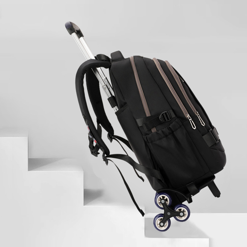 Mochila de pescado natural para niños de grado 3 - 6 estudiantes de secundaria con ruedas de gran capacidad para subir escaleras.