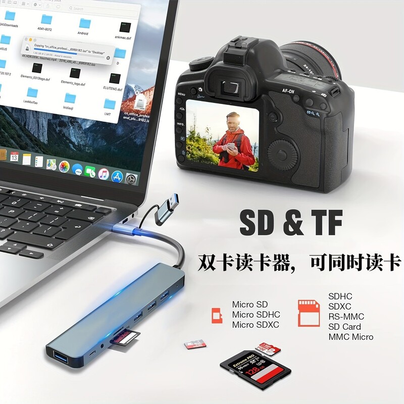 TYPE-C両端8in1拡張ドック USB3.0多機能ノートパソコン・スマホハブ拡張ドック|undefined