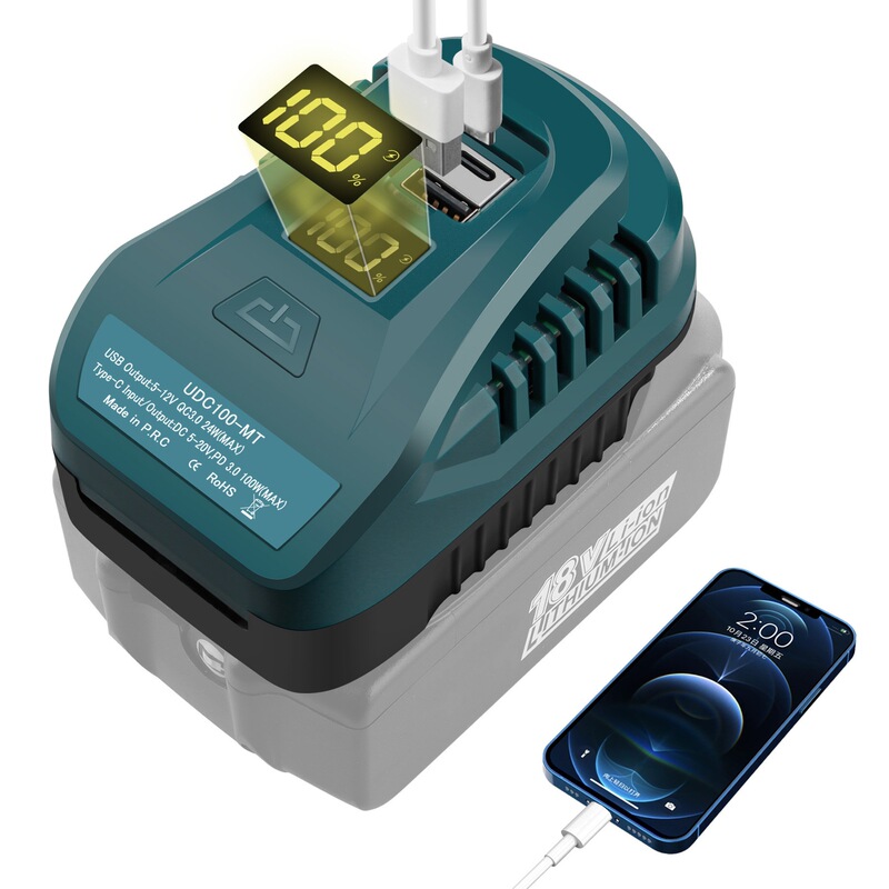 Cross-Border Hot-Selling Converter Adapted to Makita Bosch Dewalt Mivochi Battery Output Digital Display Percentage Charger