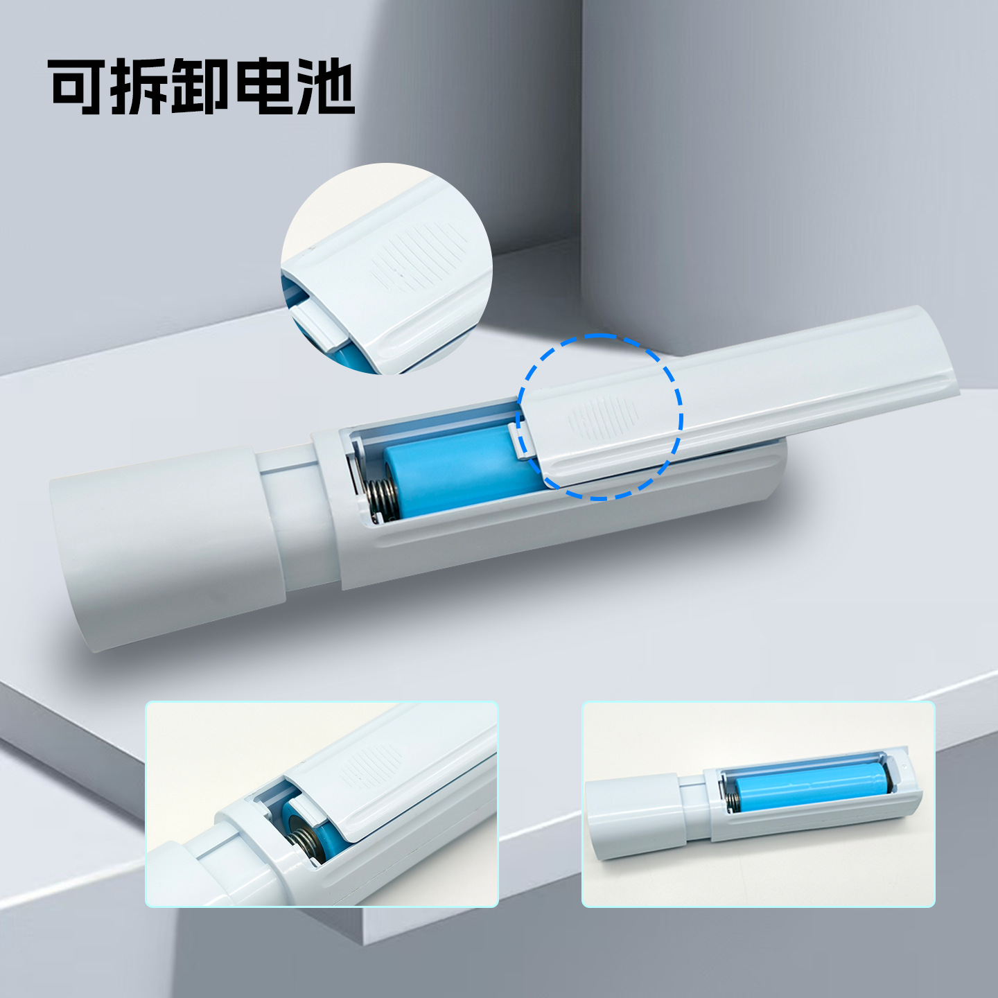 Flashlight with Strong Light, Long Battery Life, Removable Battery, Rechargeable, Outdoor, Household, Small, Portable, Long-Range, Cross-Border