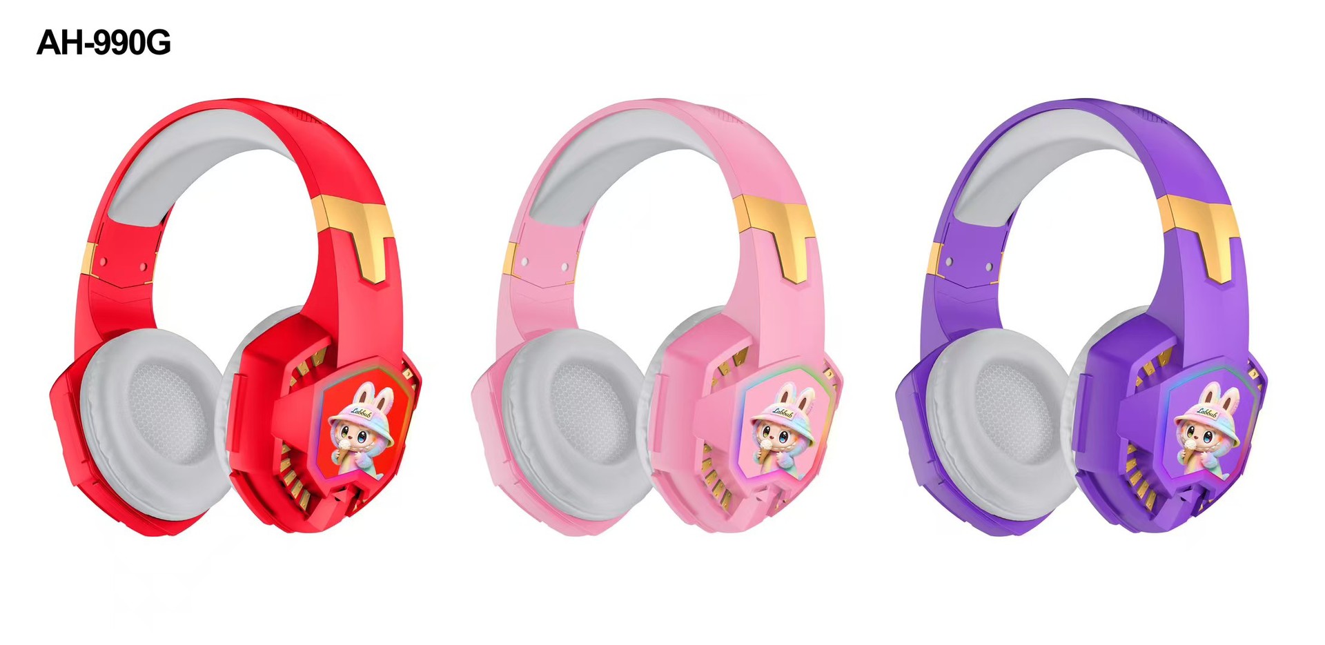AH - 990 Rabubu Cartoon Bluetooth Headset Standby Ultra Long Battery Plegable Stereo Heavy Bass image 6