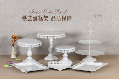 Estilo Europeo soporte de la torta de la boda taza de papel pastelería bandeja de la torta de la boda postre mesa de decoración de metal pastelería soporte 13-piece Set image 9