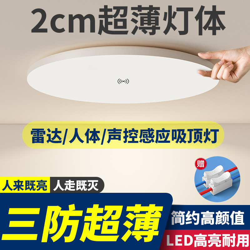 Induction Ceiling Light Stair Aisle Light Corridor Corridor Light Infrared Human Body Radar Induction Light Intelligent Voice Control Light