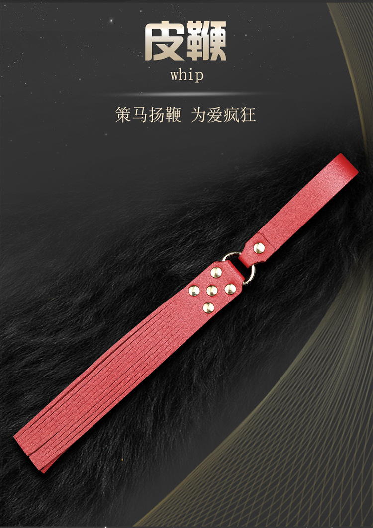Jiuai PU Leather Bondage Handcuffs Set with Metal Hardware, Black Nine-Piece Kit — detail image 11