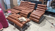 Oviedo Chaise中古风午休躺椅真皮阳台真皮休闲沙发椅美式复古