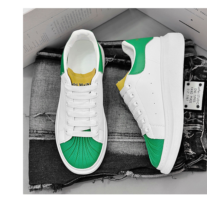 Weiße Shell Toe Sneaker Für Herren Leichte Koreanische Sneaker_voghion.com
