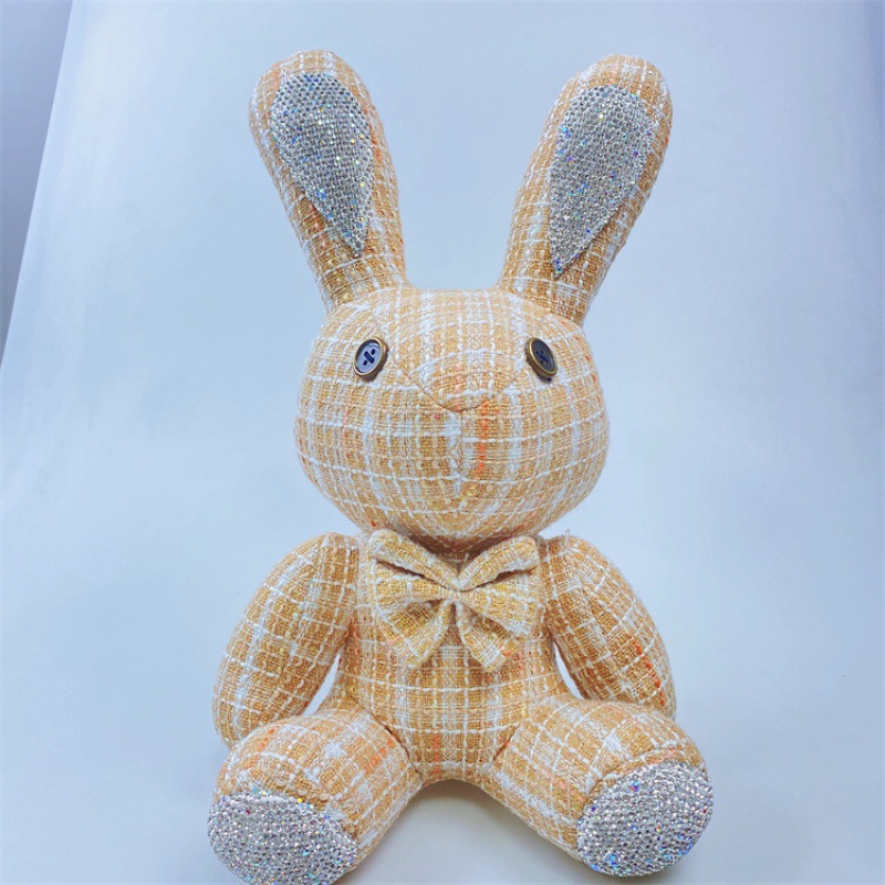 베이지 스트라이프 박힌 토끼