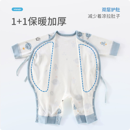Baby clothes pure cotton Category A underwear newborn butterfly clothing male and female baby long-sleeved spring and autumn crawler clothing jumpsuit