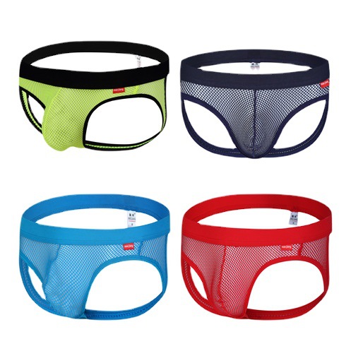 New Product Maojiang Men's Transparent Double Thong Mesh Sexy Breathable U Convex Bag Sexy Gay Underwear 2009