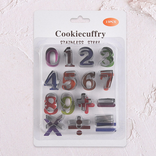 Factory stainless steel cookie mold with suction card, numbered cookie grinder, handmade letter cookie mold for wholesale