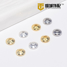 14K包金飞碟珠铜镀真金算盘珠手工diy饰品隔片手链隔珠散珠扁圆形