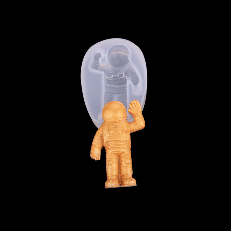 Aviación astronauta cohete Luna molde de silicona para hornear pasteles Fondant molde de chocolate epoxi accesorios de decoración de mesa