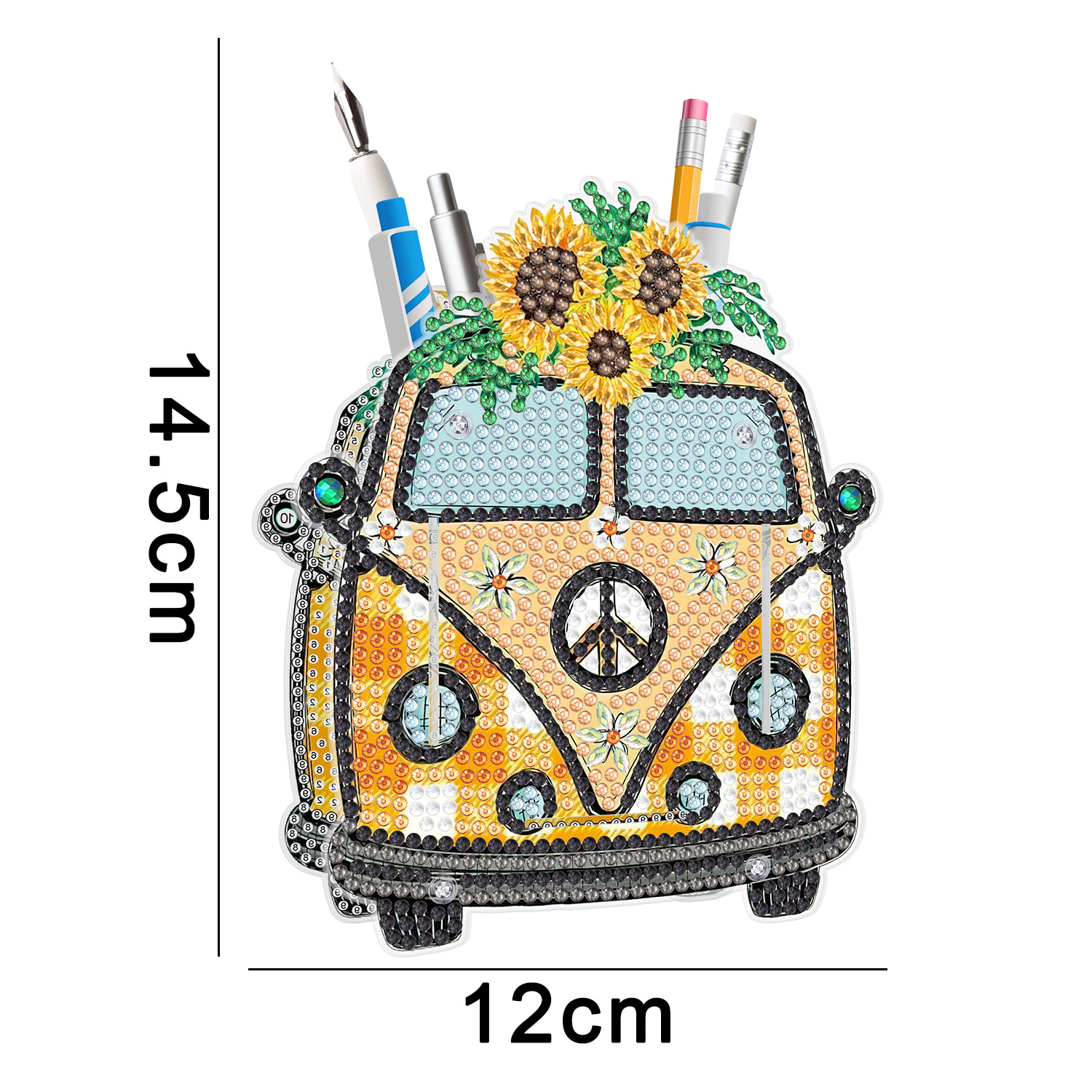 Accesorios para pintura de diamantes, soporte para bolígrafos DIY, estuche de PVC con diamantes de imitación de doble cara con diseño de animales, decoración de escritorio, disponible para distribución al por mayor.