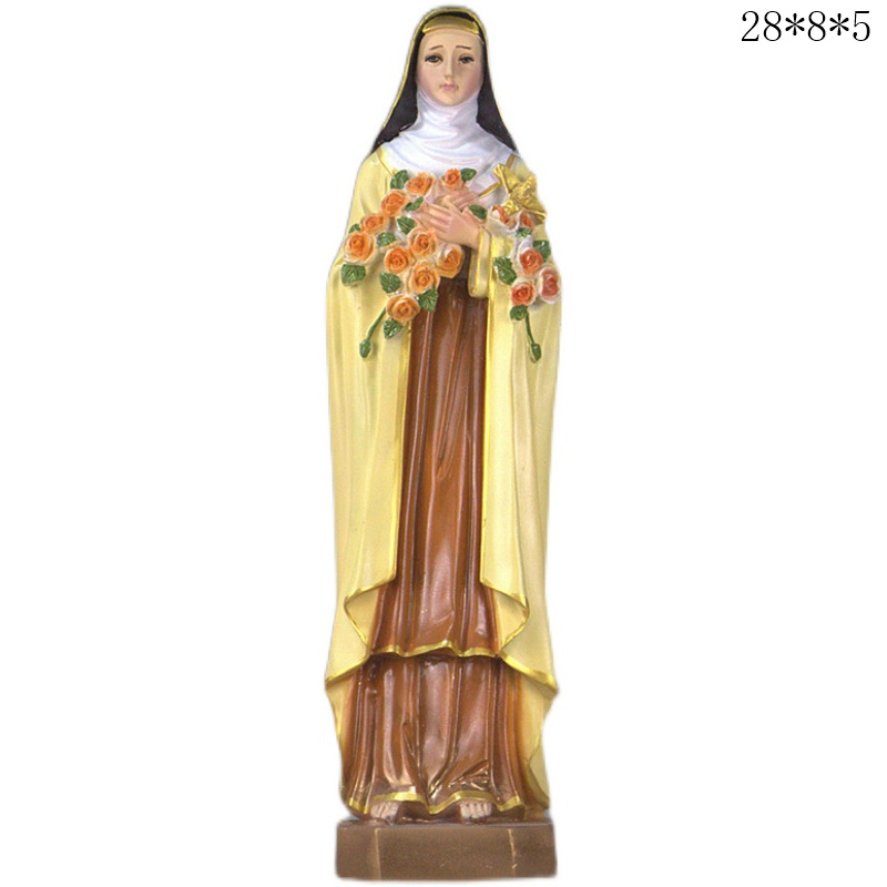 Transfronterizo 30cm pequeña decoración de resina de Santa Teresa iglesia gabinete de televisión escultura de escritorio artesanía