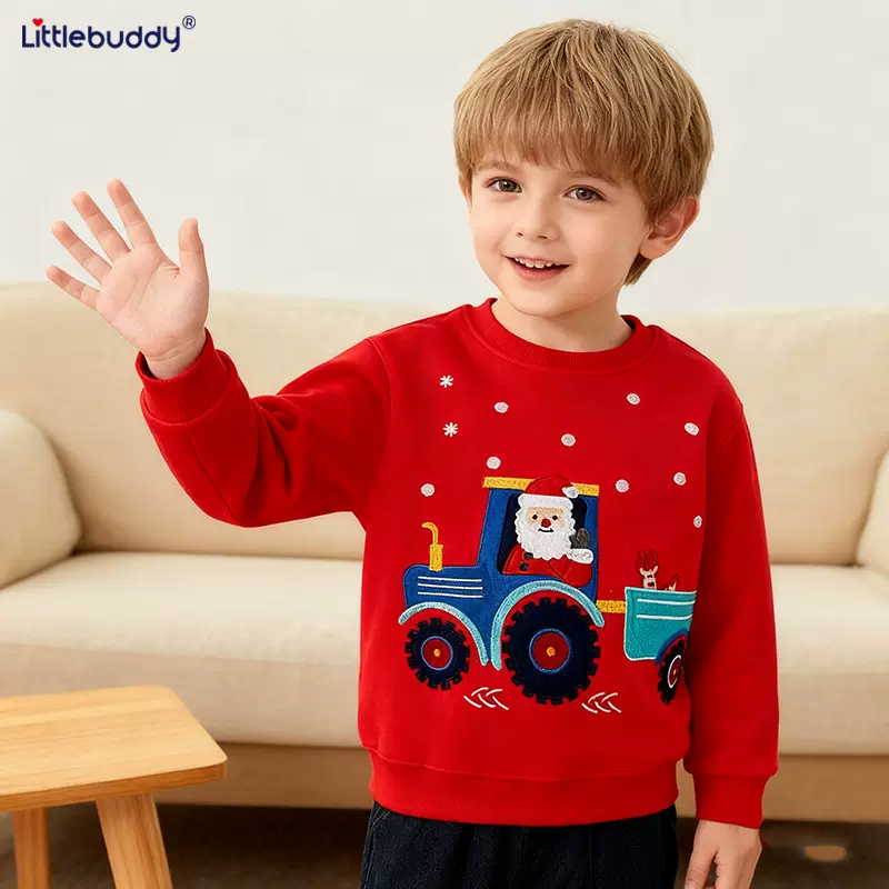 跨境男童卫衣儿童2025春秋新款衣服中小童卫衣男孩长袖圣诞节款式