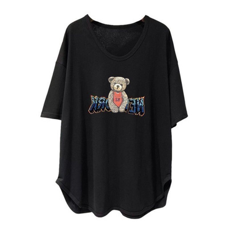 ファットmm 150kg ゆったり大きいサイズ ミドル丈 UVカラー 半袖 Tシャツ レディース 夏新作 韓国版 痩身お腹カバートップ|undefined