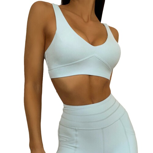 European and American Yoga Seamless Buckle Tight Removable Sports Bra High Waist Hip Lifting Sports Shorts Yoga Suit