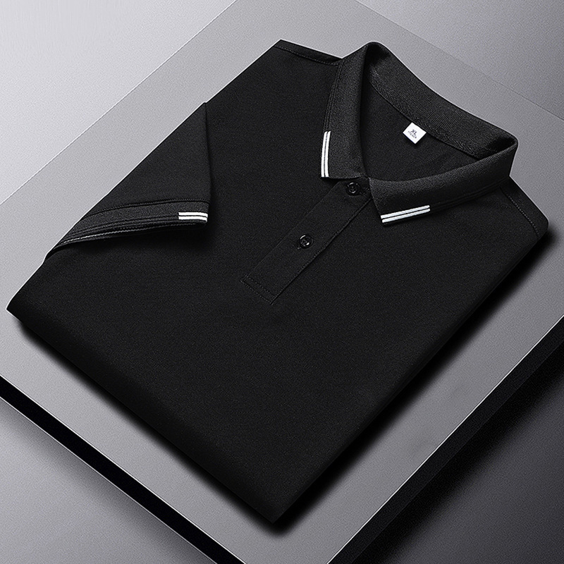 2023 deportes ocio nuevo Jacquard Zhu Di Polo camiseta de hombre de manga corta verano con solapa transpirable con medio cuello de manga