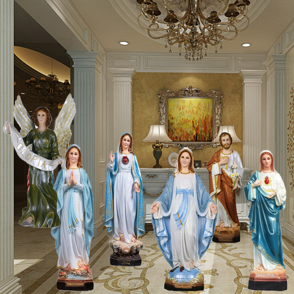 EXPRESSIÓN DEL DEL SEGUNTO 140cm Ornamento de la Virgen José una estatua de la familia decoración de la estatuilla de la sala de estar