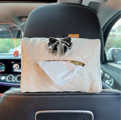 Multifunctional Tissue Box, Car tissue box/set - white