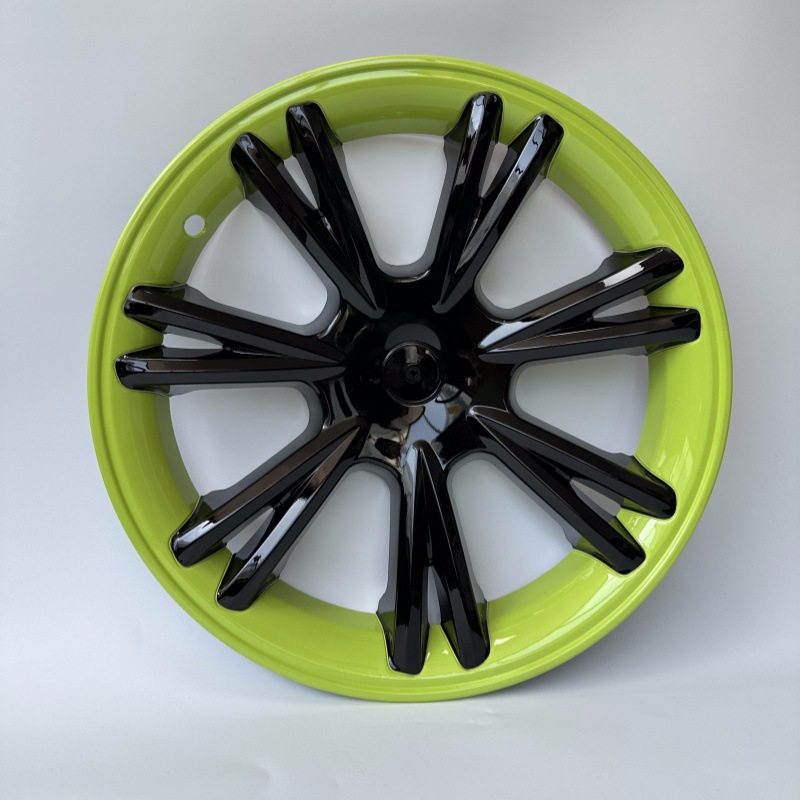 Hub Cover — Tesla Hub cover - y-19-inch-fluorescent-green-white-logo-four