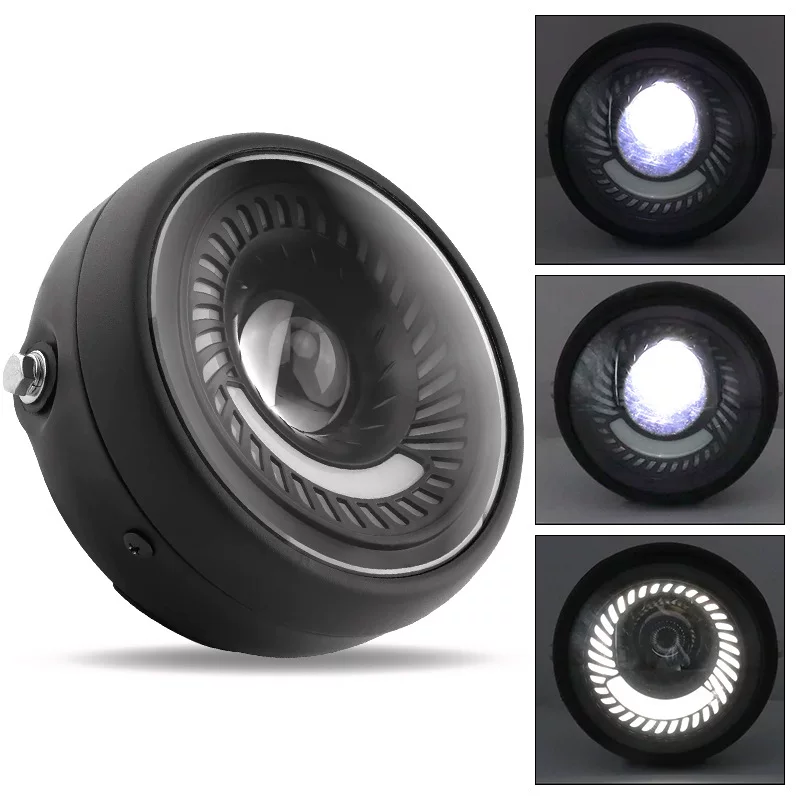 Мотоциклетная фарa Вортекс формы 6,5-дюймовая LED передняя фара Harrarine LED головной свет ретро металлическая металл LED фары
