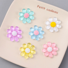Korean version of transparent sunflower resin accessories DIY children's hairpins handmade materials mobile phone case hair band patch accessories