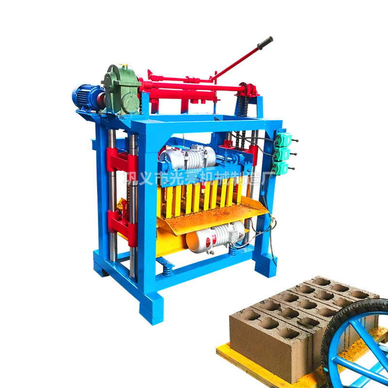 4-35小型水泥空心砌块制砖机 非洲手动免烧混凝土制砖机 砖机厂家