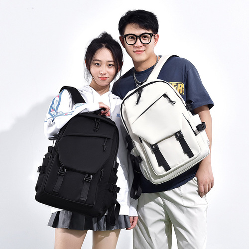 Backpack, trendy backpack, simple couple backpack, junior high school student, high school student, college student school bag, fashionable large capacity