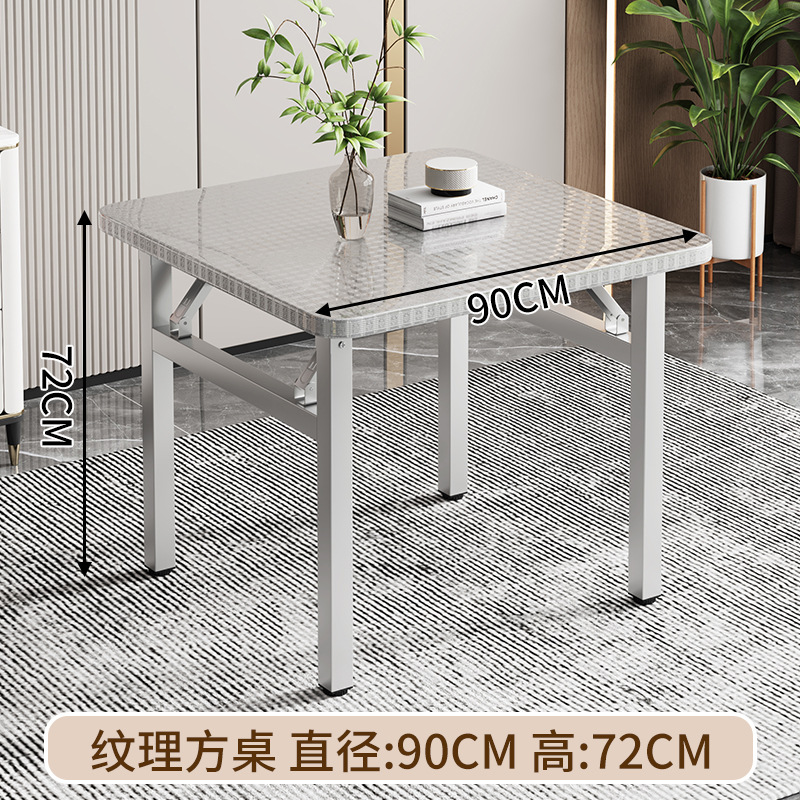 Mesa de comedor de acero inoxidable Mesa Redonda plegable mesa de comedor mesa de camping al aire libre pequeña mesa cuadrada Mesa Redonda mesa de comedor