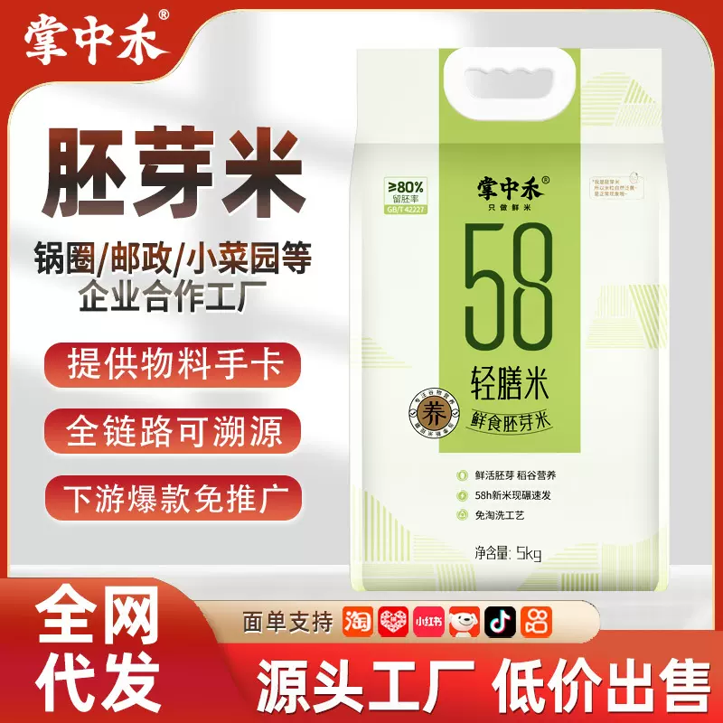 胚芽米5kg一袋免淘洗工艺20斤直播推荐5斤一袋米代发批发品牌工厂