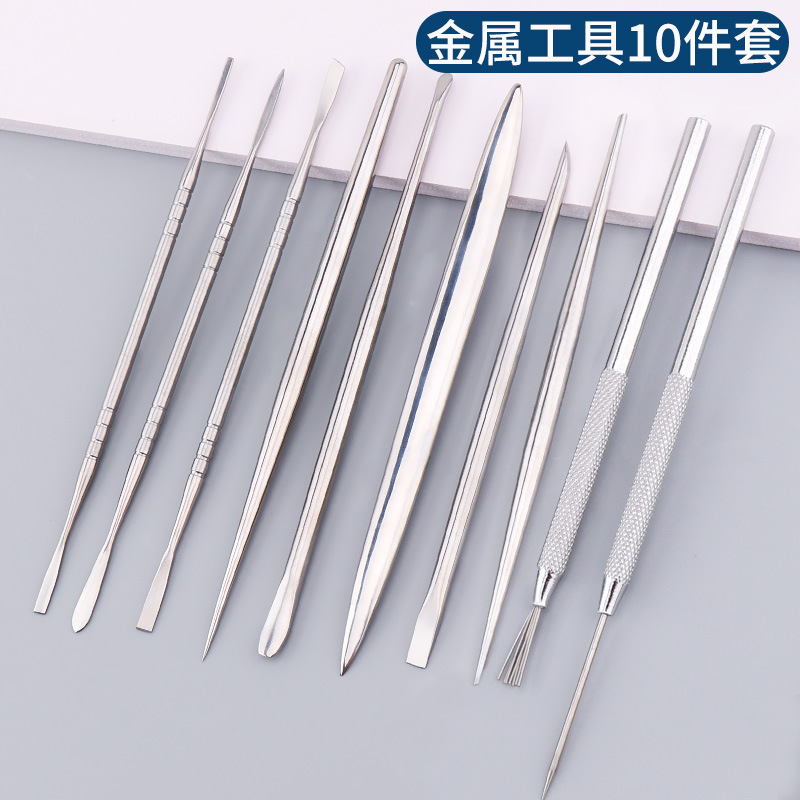 超軽石塑粘土軟陶泥細工棒針手弁模型泥塑粘土土抹刀開眼刀金属工具|undefined