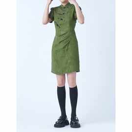 圆缺设计师款 新中式改良旗袍连衣裙女夏季国风镂空盘扣字裙