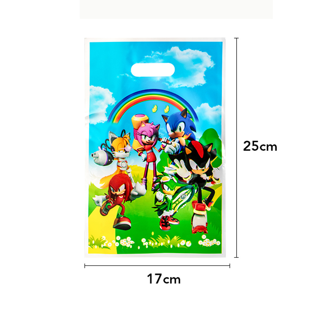 Sonic Hedgehog partido decoración suministros Sonic mantel Sonic cumpleaños traje bandera pastel Tarjeta de inserción