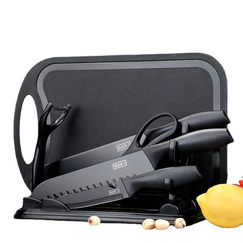 Fábrica al por mayor alemán hogar cuchillo de cocina tabla de cortar combinación cocina cuchillo de fruta antiadherente pan utensilios de cocina cuchillo traje