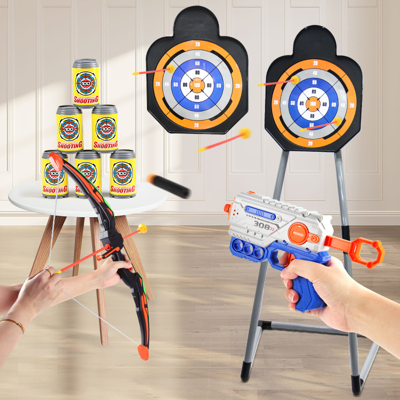 Exportación transfronteriza de niños arco y flecha objetivo de banda de soporte conjunto de ventura ballesta juego de tiro juguetes de ocio para niños y niñas