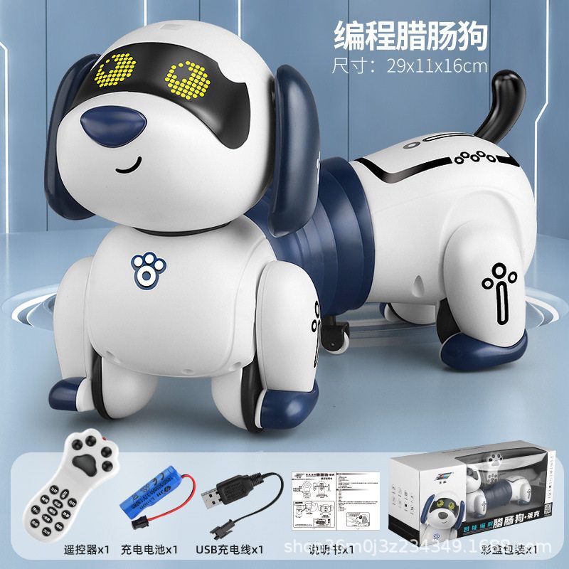 El nuevo robot biónico inteligente de perro de programación de simulación de trucos llamará a caminar perro de juguete eléctrico controlado remoto para niños