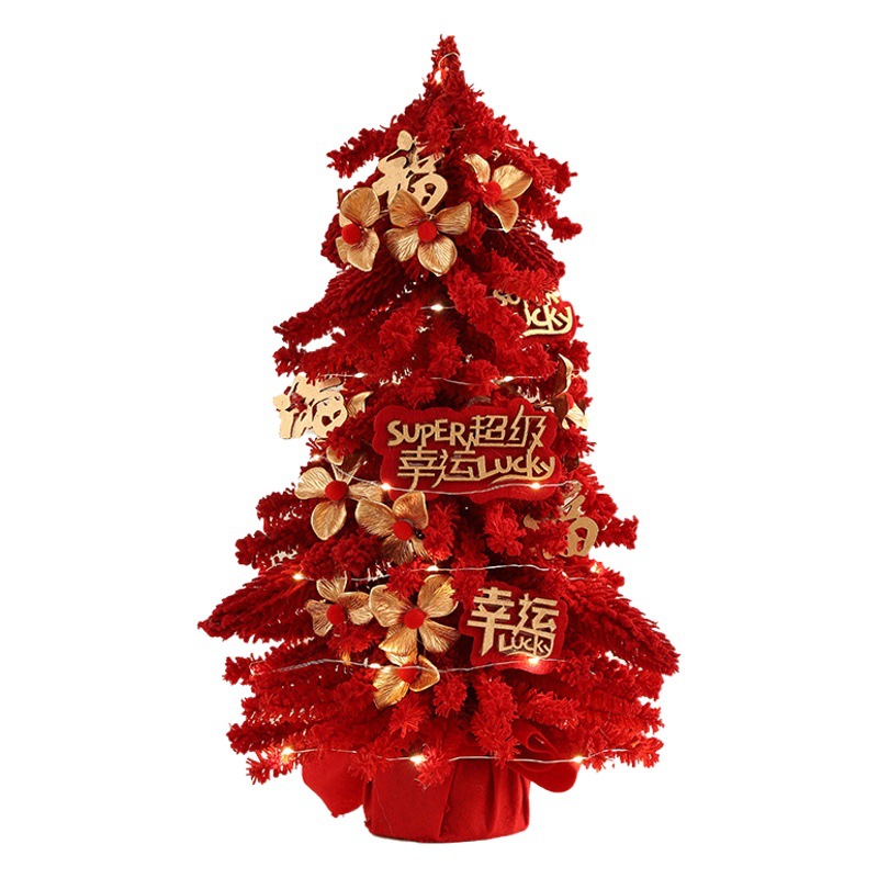 De alta gama de simulación rojo fortuna árbol Año Nuevo Festival celebración cubo decoración del hogar Accesorios decoración flor traje año Flor al por mayor