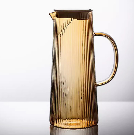 Creativo alto borosilicato de vidrio vertical tetera de agua fría taza de mesa de té sala de estar tetera de agua fría tetera de agua caliente tetera de bebida de jugo