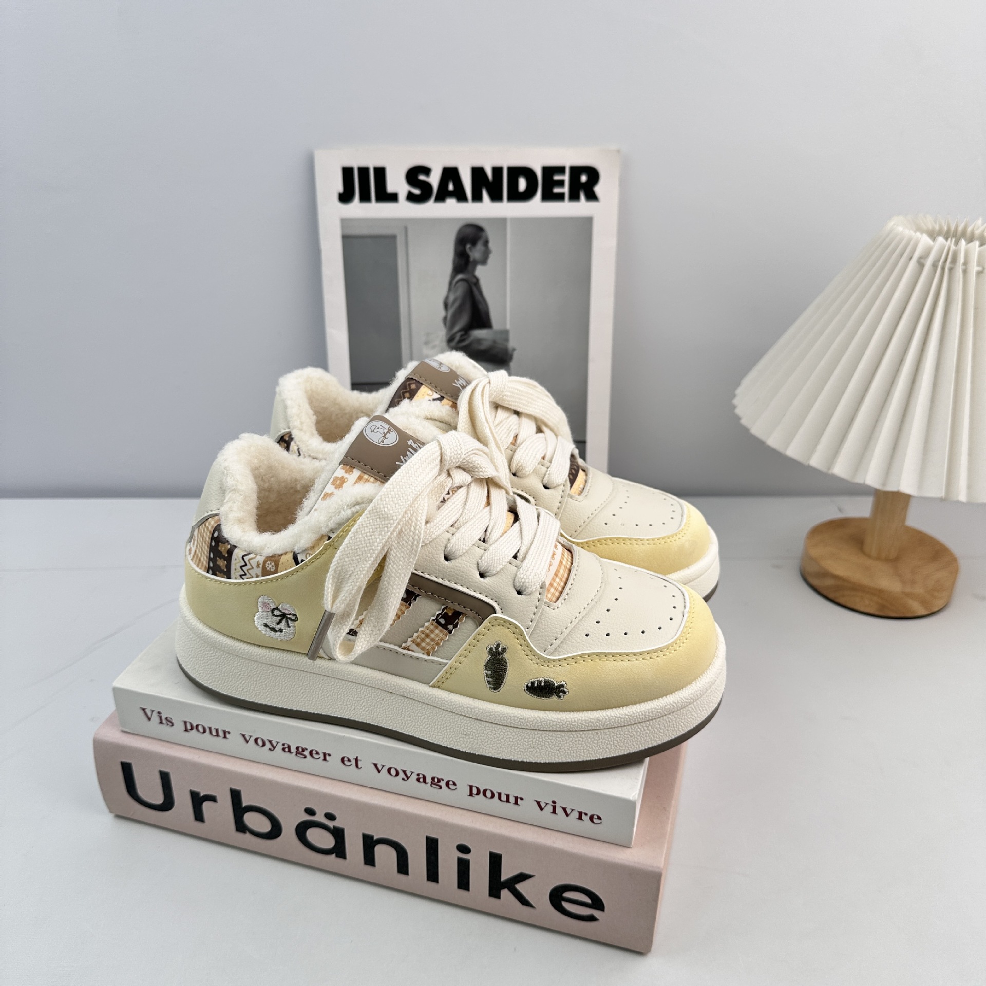 YUANBO coreano zapatos de skate casuales de mujer otoño y invierno 2025 zapatos blancos de suela gruesa zapatos de mujer zapatos de pan variados image 8