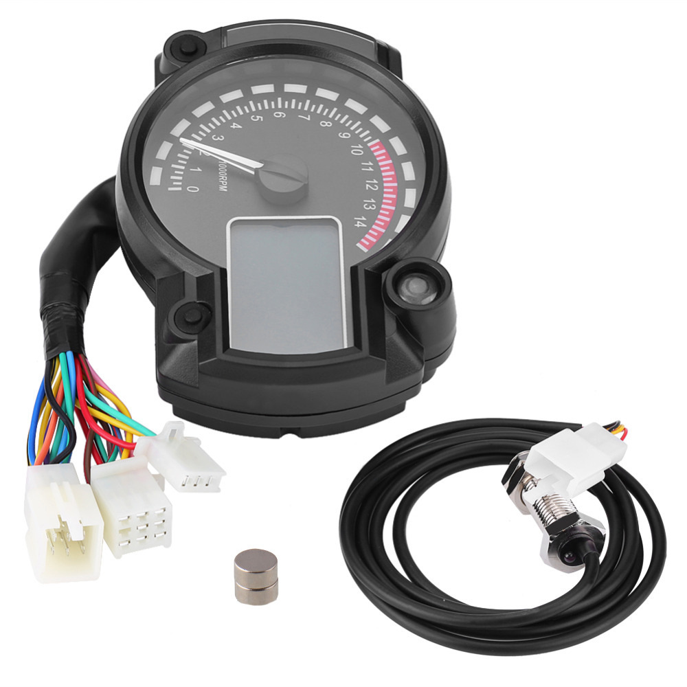 Motorcycle 12V modified LCD digital 7 color adjustable color tachometer code meter assembly digital odometer