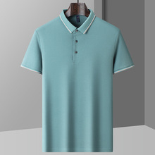 专柜正品男士时尚休闲POLO衫夏季2024薄款宽松免烫中年短袖T恤衫