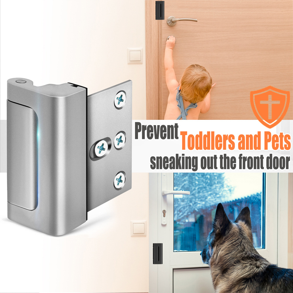 Cerradura de refuerzo de puerta de seguridad para niños Cerradura de puerta de refuerzo de Casa de aluminio antirrobo Cerradura de puerta de seguridad para el hogar