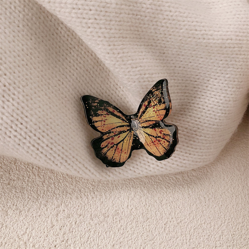 Super Fairy Retro Simulación Púrpura Azul Mariposa Clip Exquisito Flash Fino Clip de flequillo Horquilla Clip lateral Clip de pico de pato Accesorios para el cabello de todo fósforo