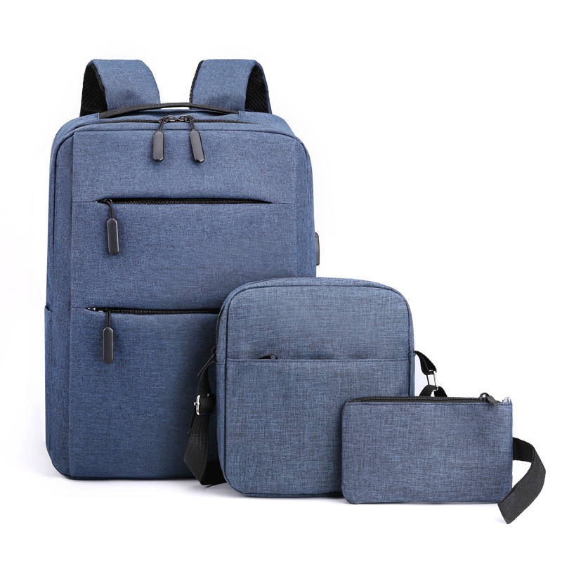 Bolsos de computadora USB transfronterizos tres piezas set mochila de viaje de negocios bolsa de almacenamiento de gran capacidad bolsa multifuncional para estudiantes