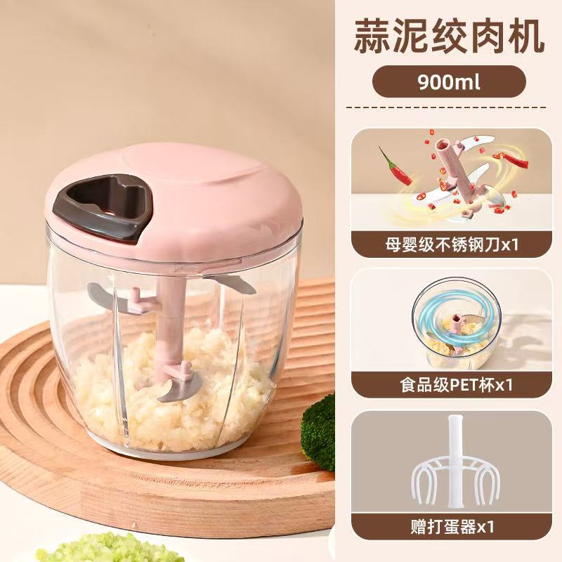 Picadora Manual de Ajo y Verduras a Cuerda de Plástico PP Multifuncional para Cocina